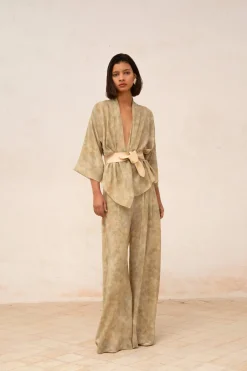Jin 6, knotted belt in beige leather