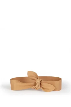 Jin 6, knotted belt in caramel leather