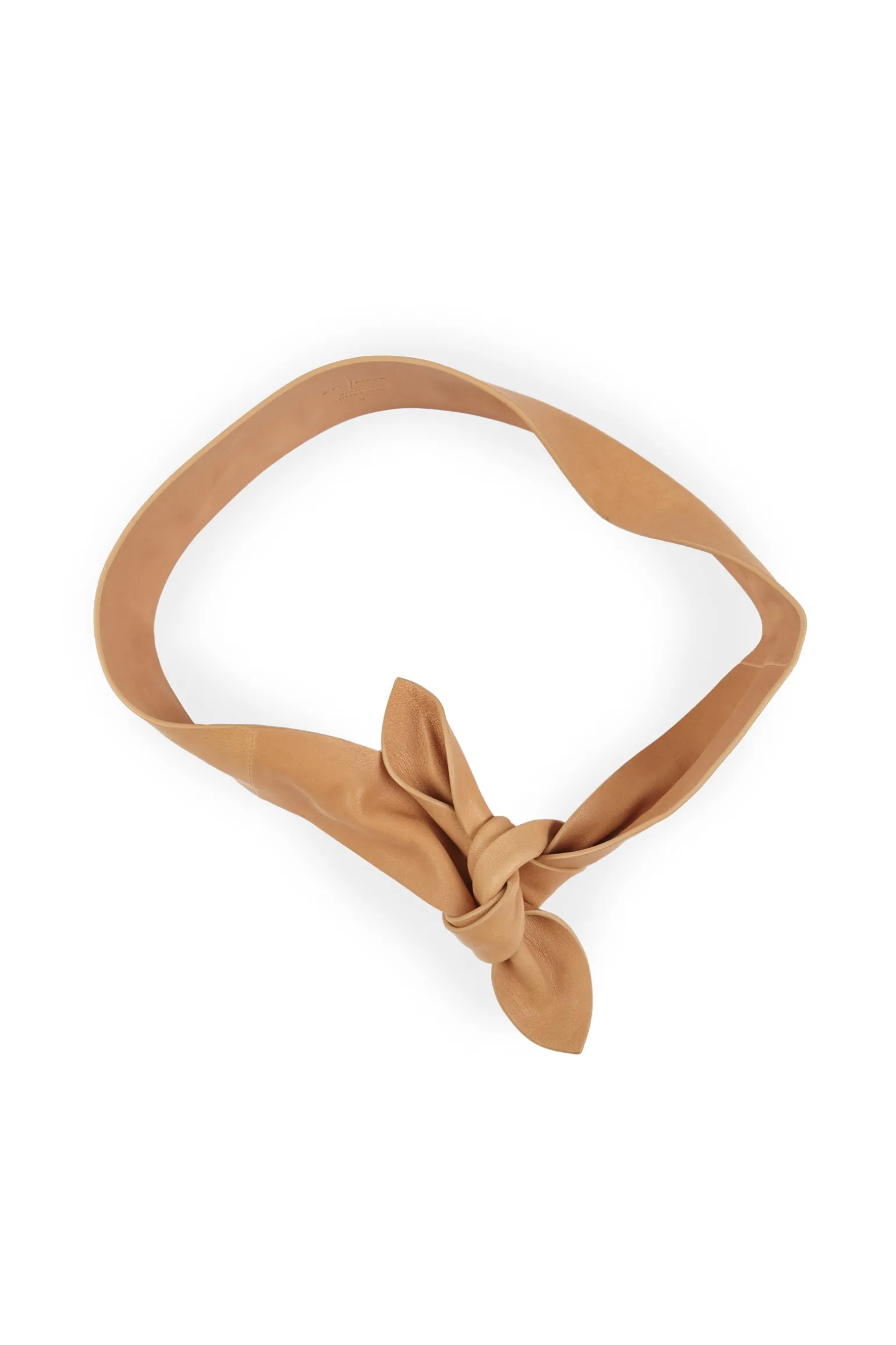 Jin 6, knotted belt in caramel leather