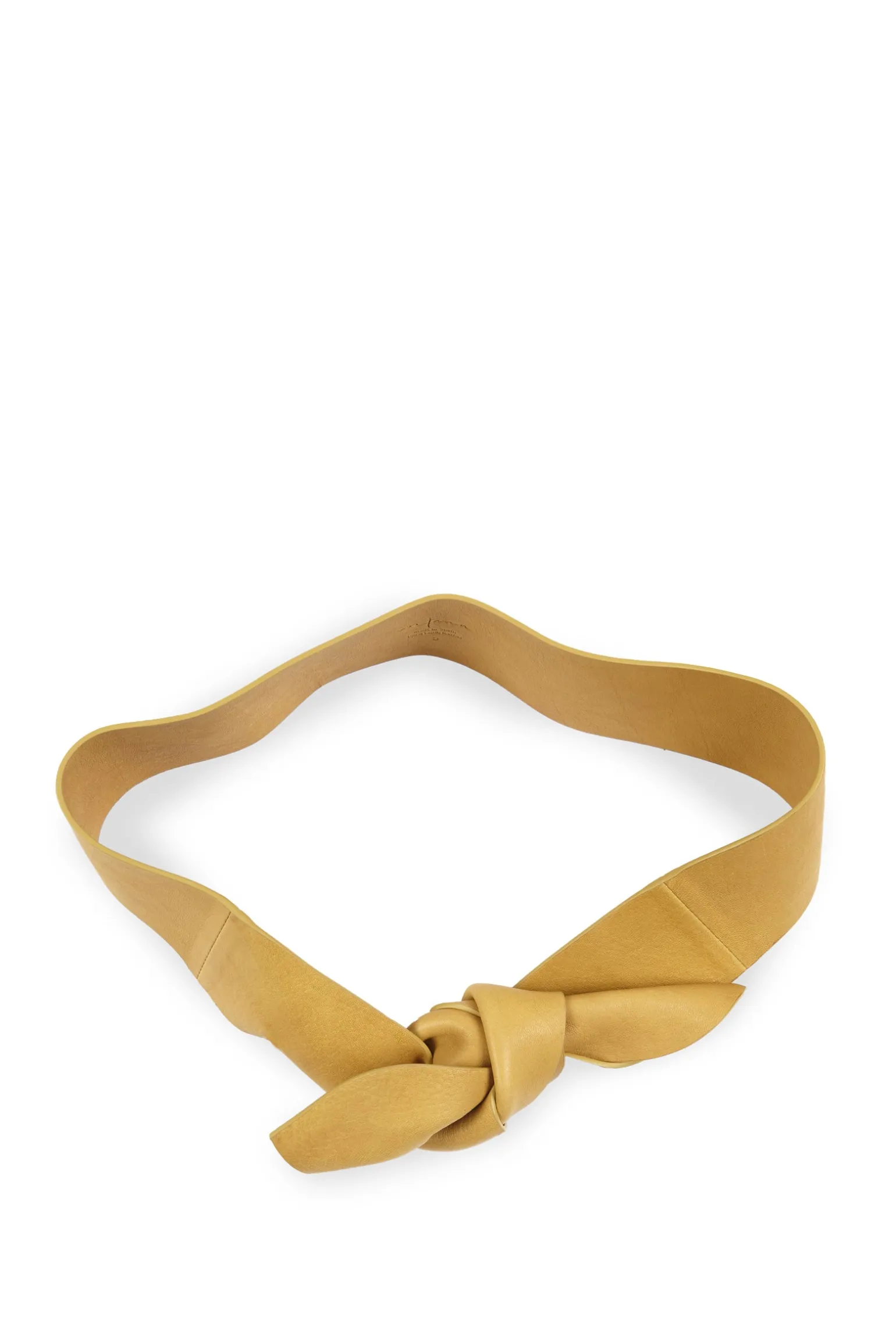 Jin 6, mustard leather knotted belt