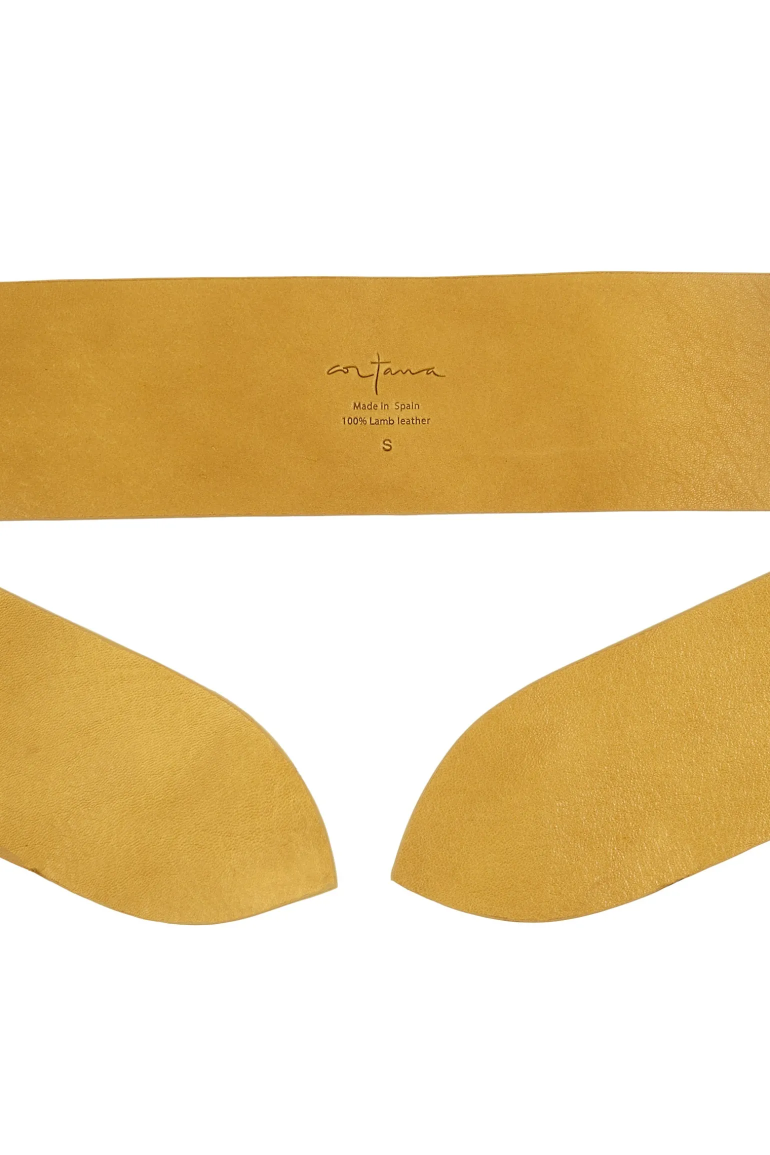 Jin 6, mustard leather knotted belt