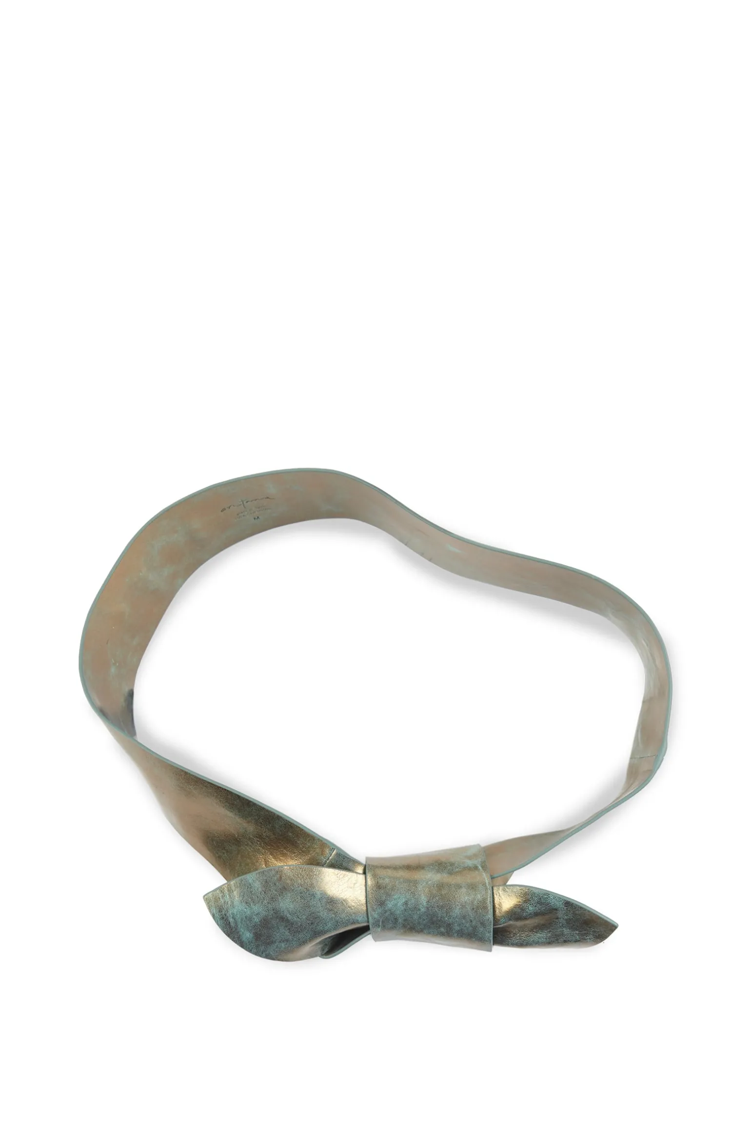 Jin 6, turquoise bronze leather knotted belt