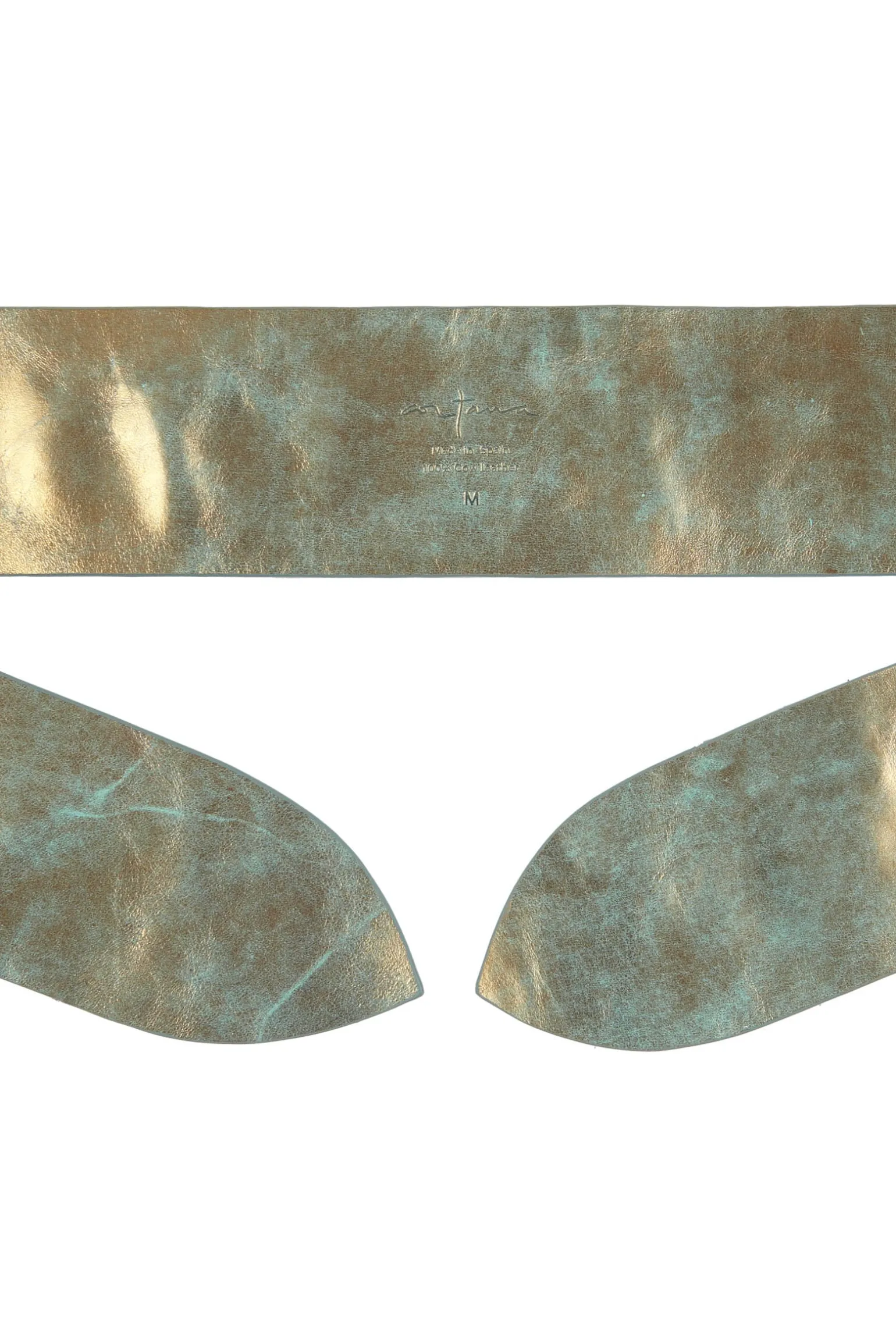 Jin 6, turquoise bronze leather knotted belt