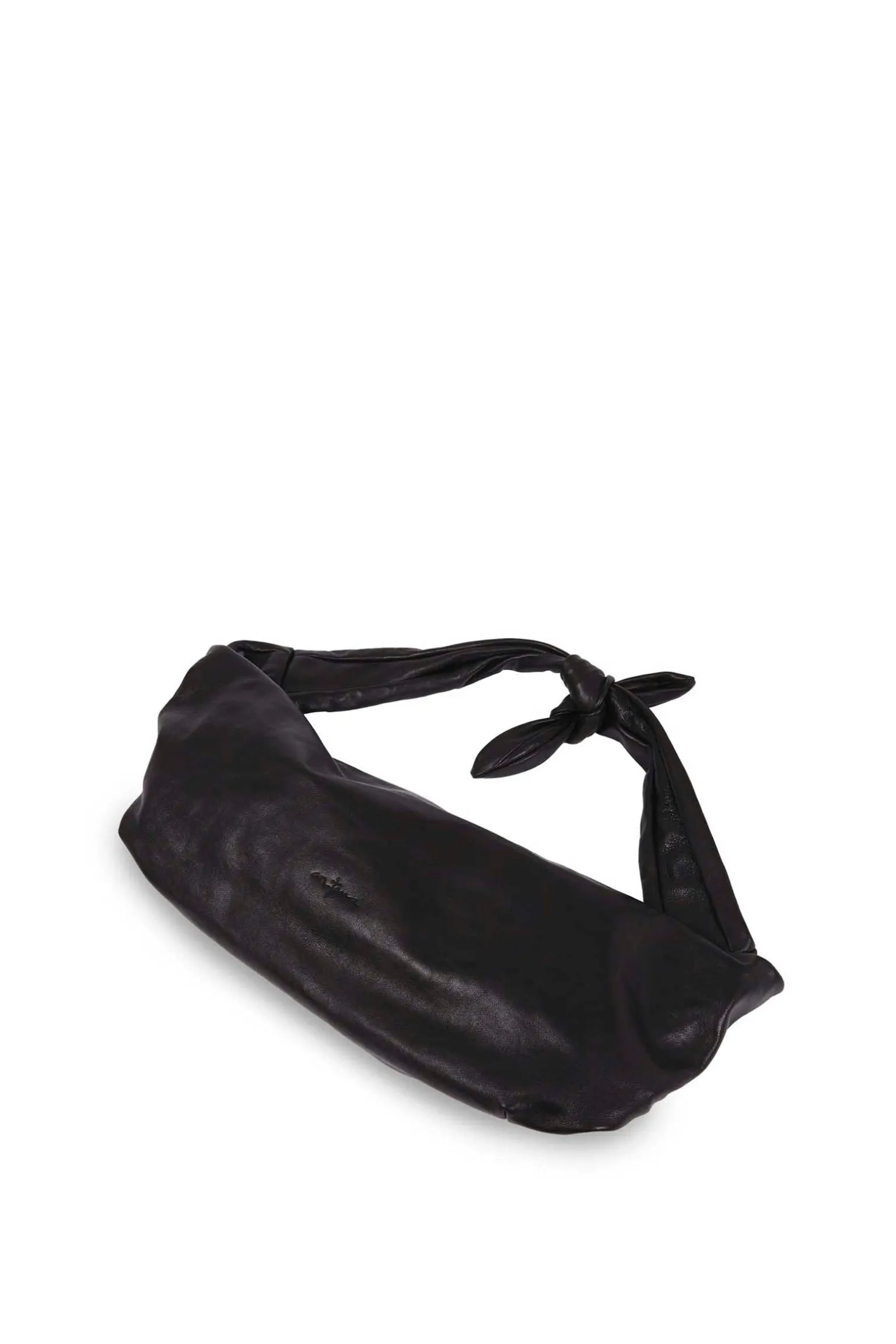 Jin S, black leather fanny pack