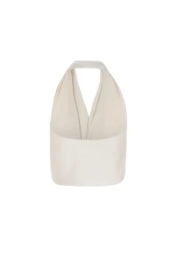 Josephine, halter top in silver silk