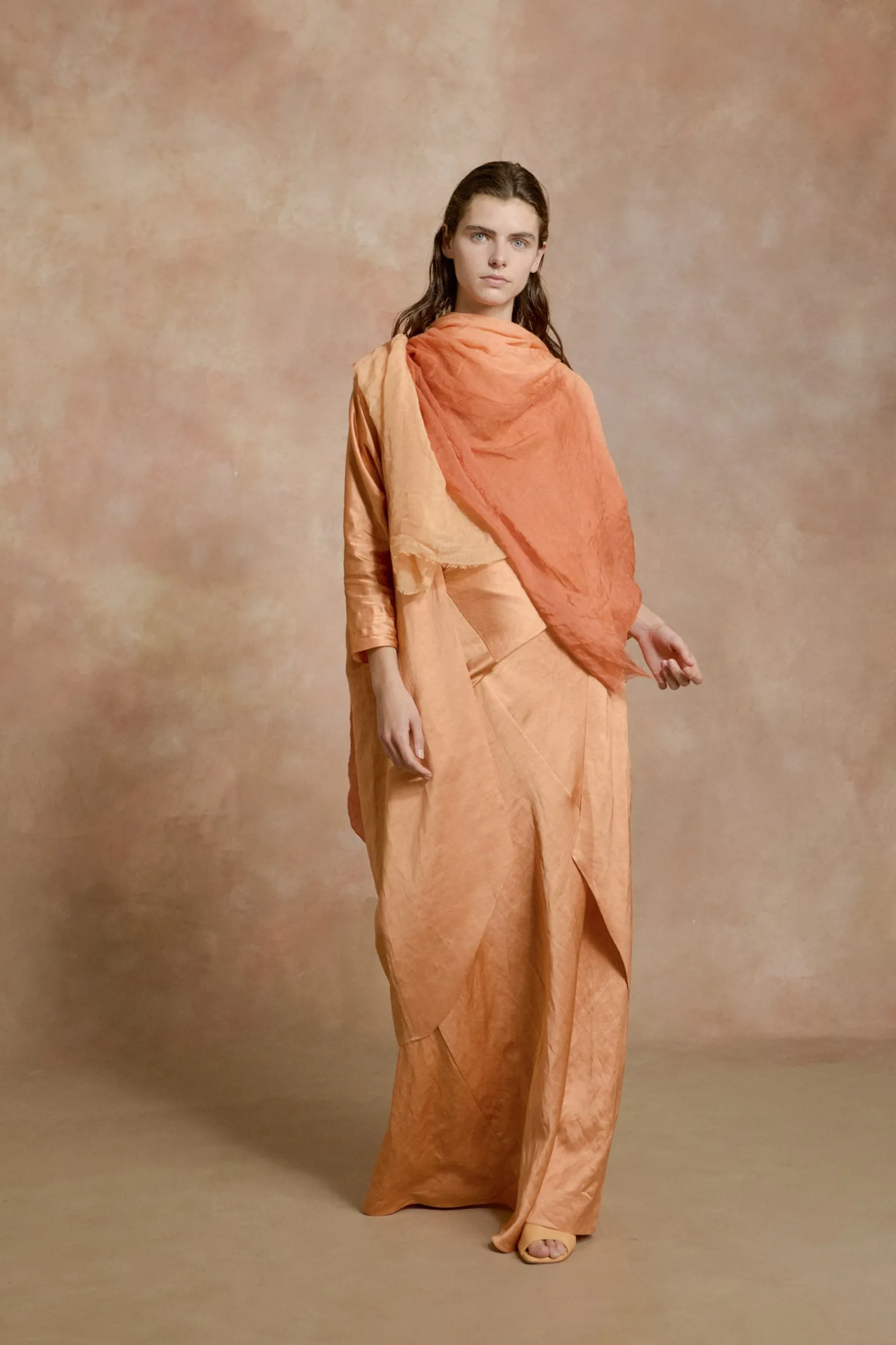 Jules, orange tricolor scarf