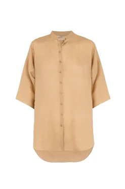 Jules, pink sand ramie shirt
