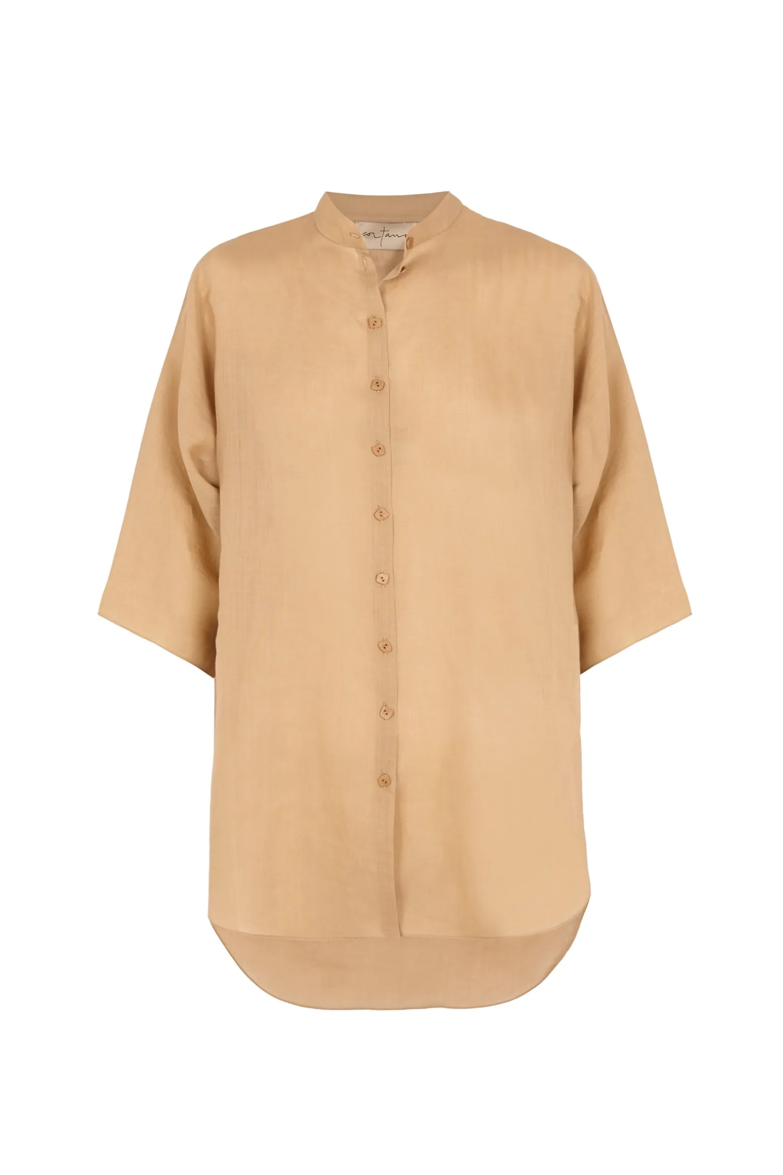 Jules, pink sand ramie shirt