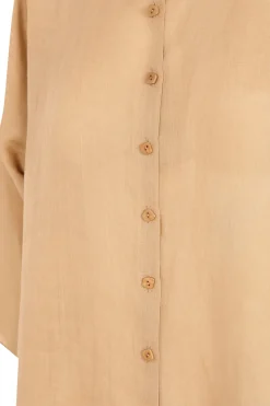 Jules, pink sand ramie shirt