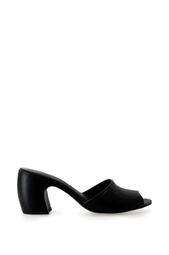 Juno, black leather mules