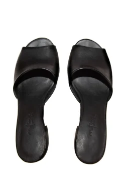 Juno, black leather mules