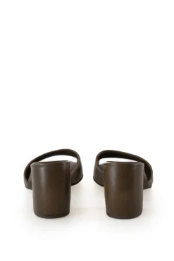 Juno, green leather mules
