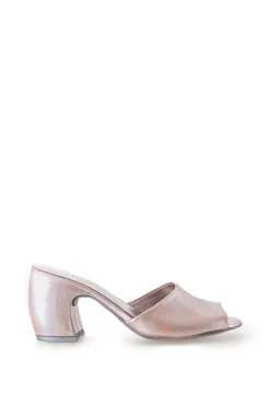 Juno, silver leather mules