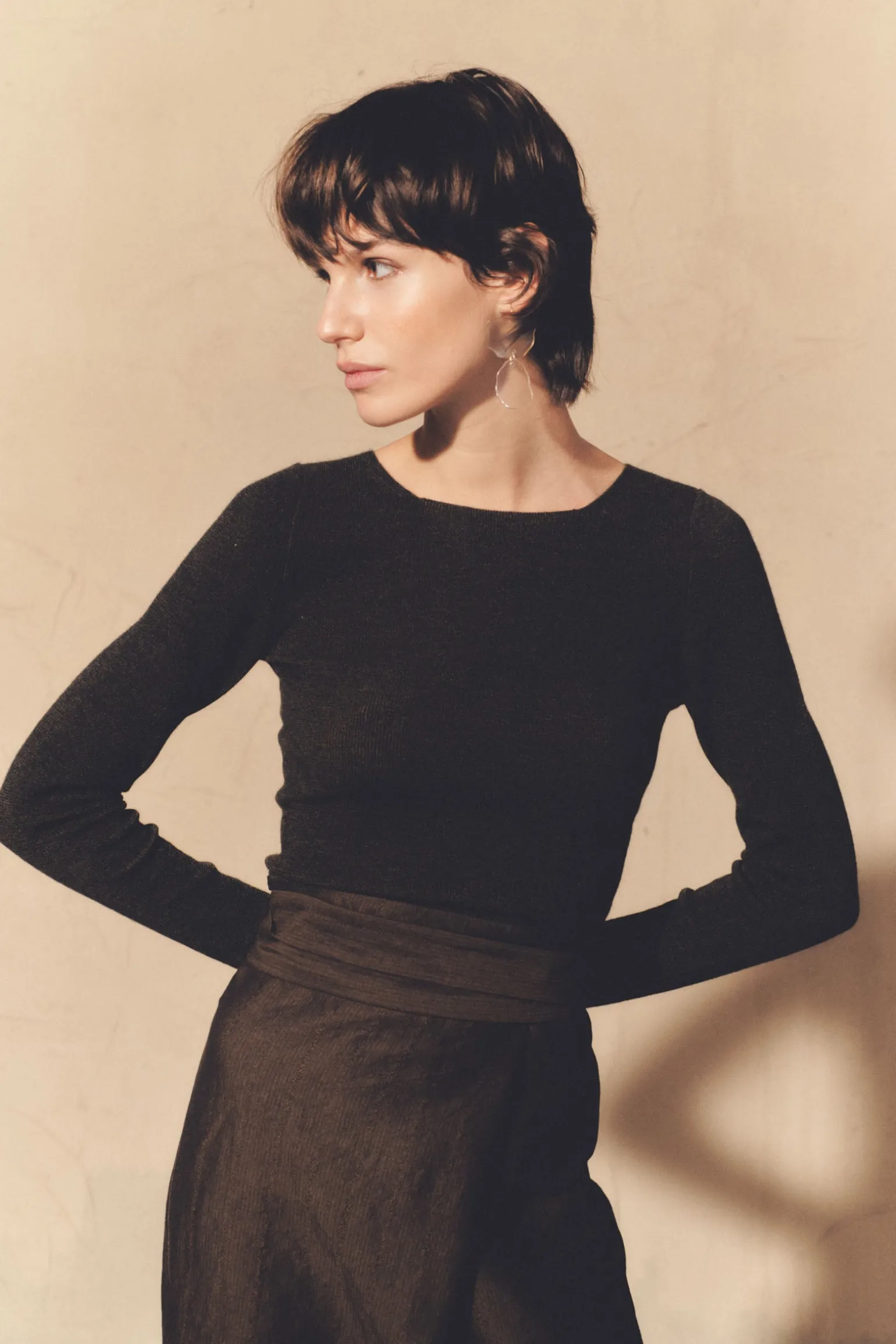Kai, melange brown cashmere jumper