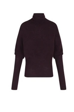 Kaia, burgundy turtleneck sweater
