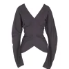Kaz, lead grey silk top