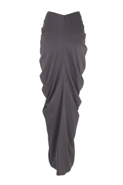 Kaz, long gray silk skirt