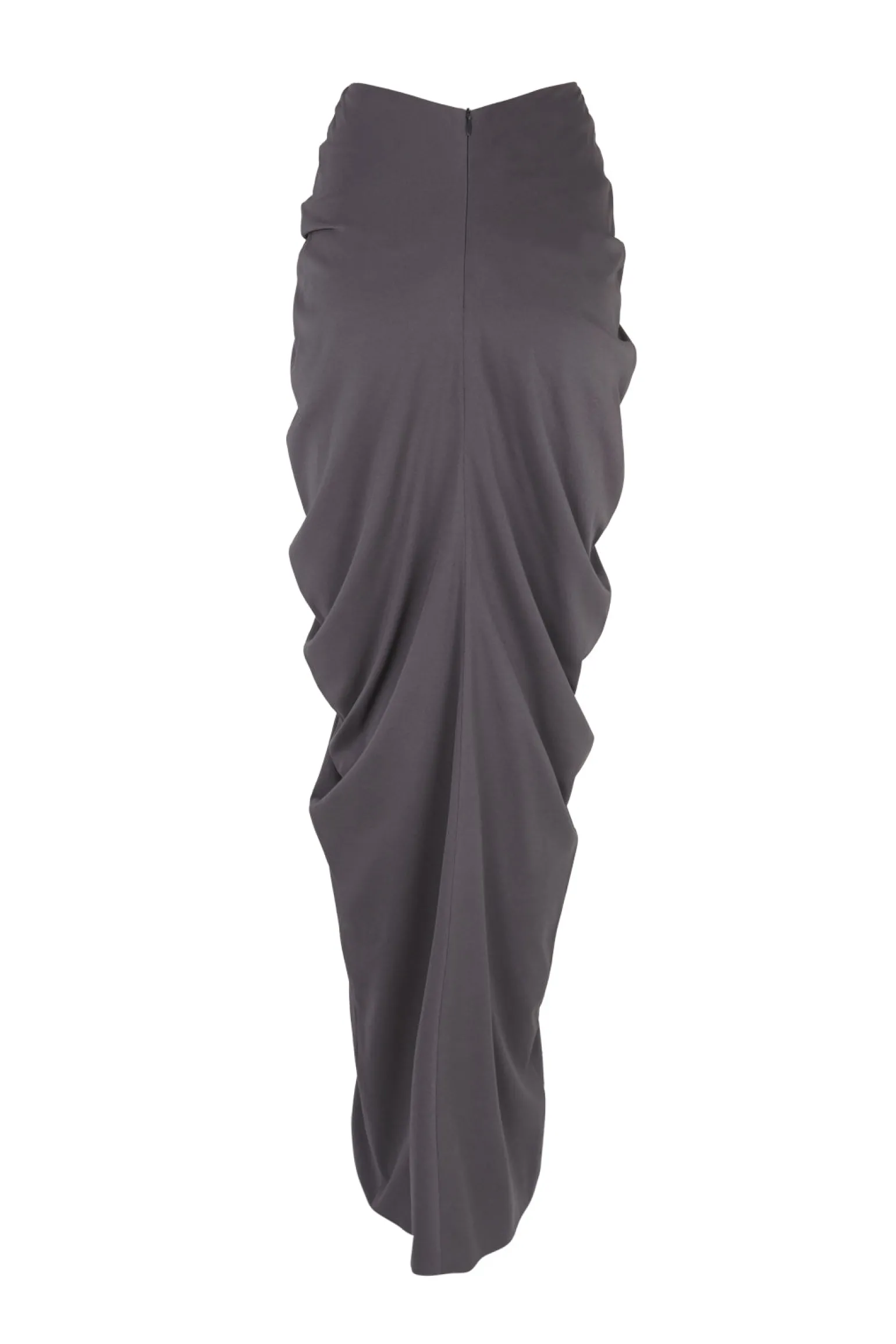 Kaz, long gray silk skirt