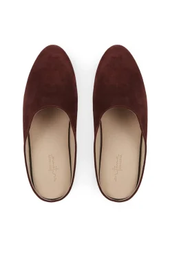 Kibal, women's mules in burgundy suede