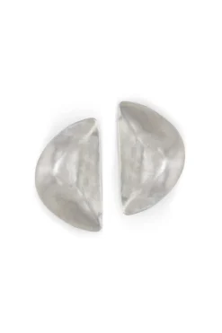 Kuu right, silver triangular earring