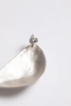 Kuu right, silver triangular earring