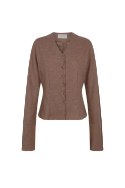 Lanna, cappuccino jacket in virgin wool and cashmere