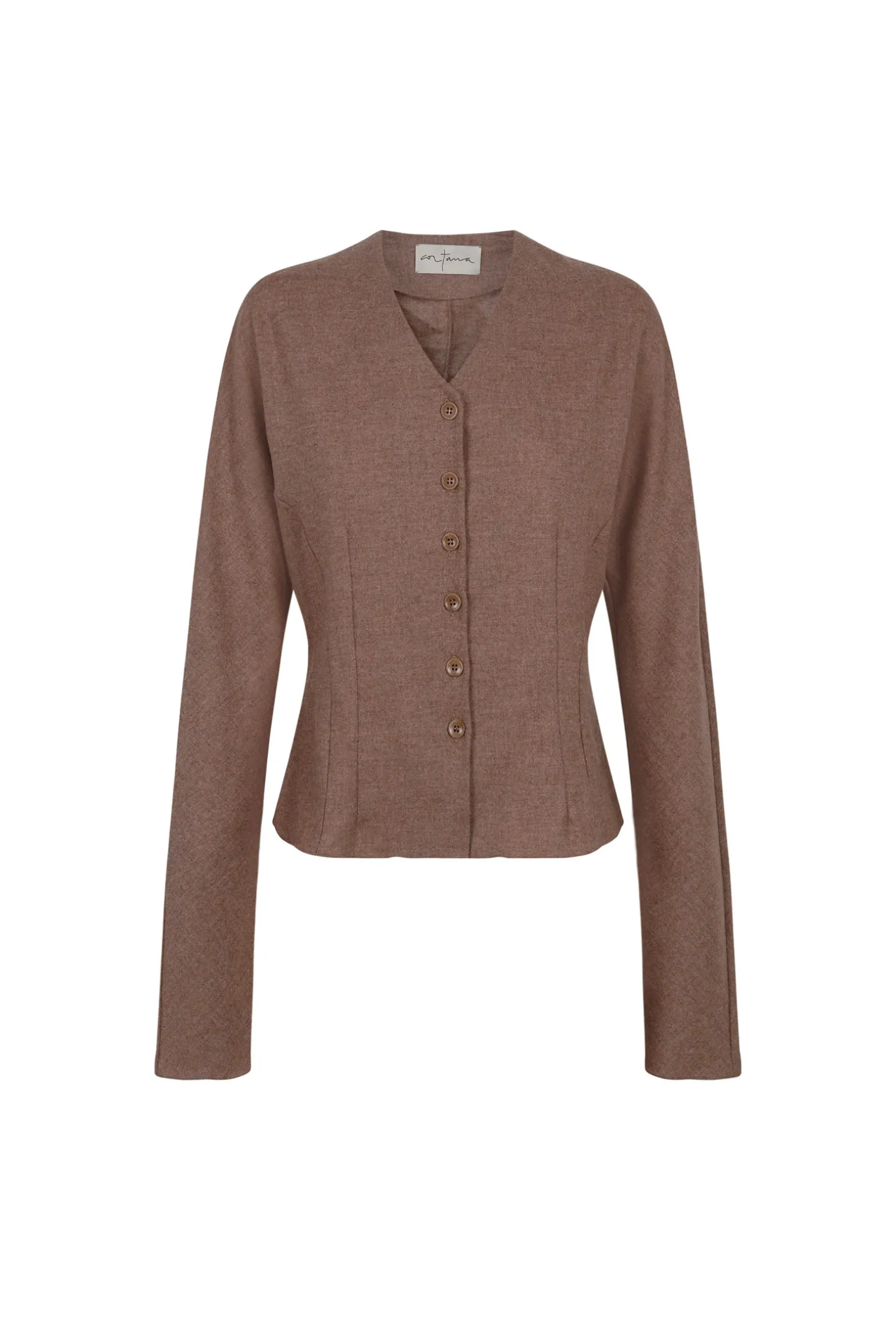Lanna, cappuccino jacket in virgin wool and cashmere