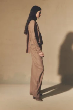 Lanna, cappuccino jacket in virgin wool and cashmere