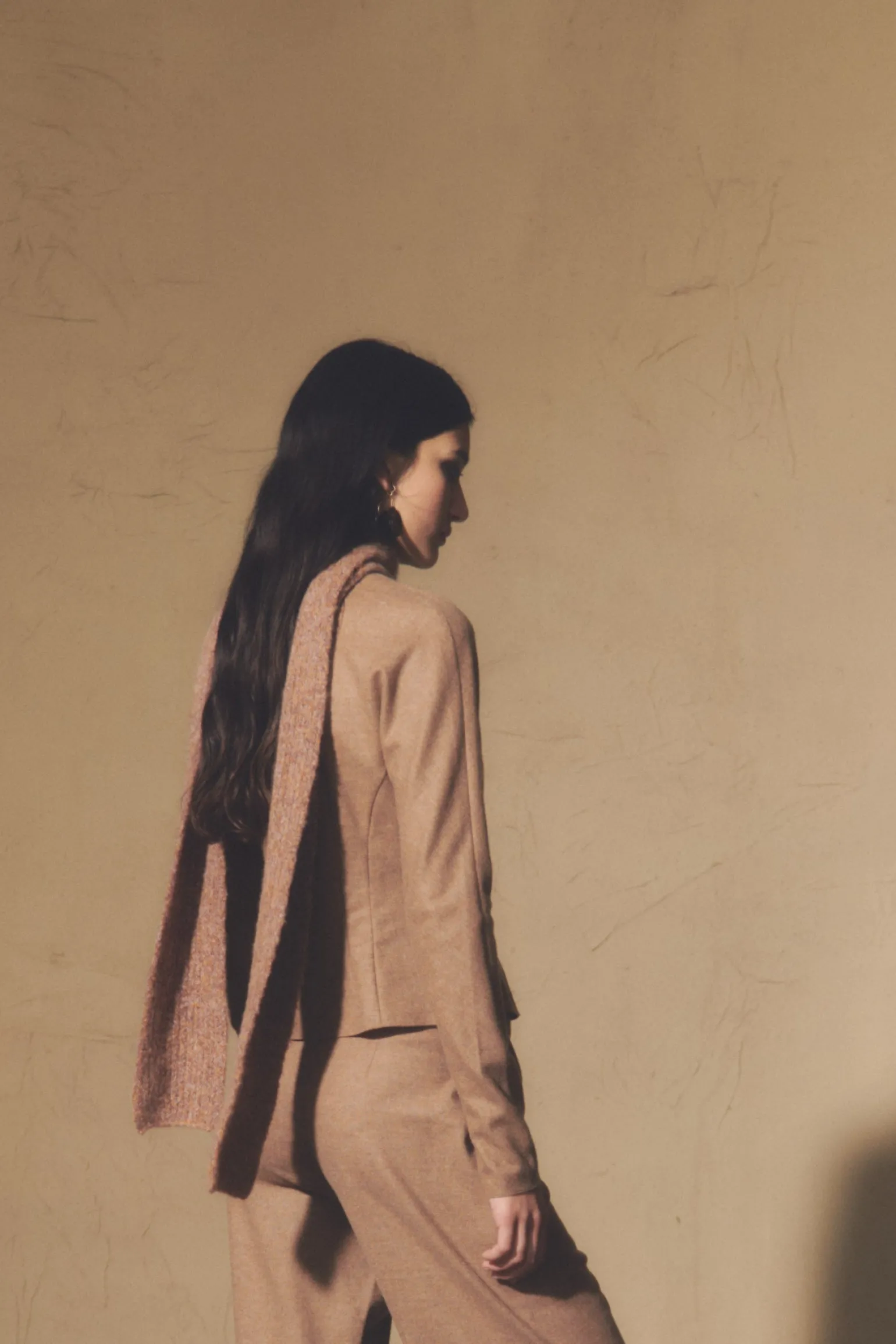 Lanna, cappuccino jacket in virgin wool and cashmere