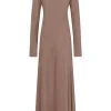 Lanna, cappuccino virgin wool and cashmere dress