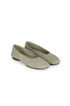 Lara, aqua suede ballerina