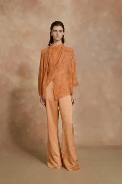 Lara, sora print silk blouse