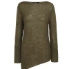 Lena, khaki alpaca, merino wool and silk jumper