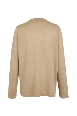 Lian, beige linen knit cardigan