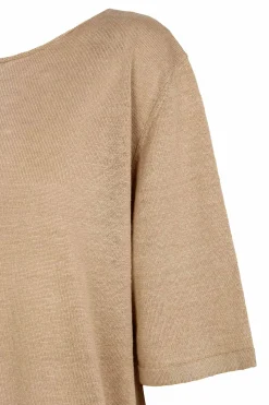 Lian, beige linen knit t-shirt