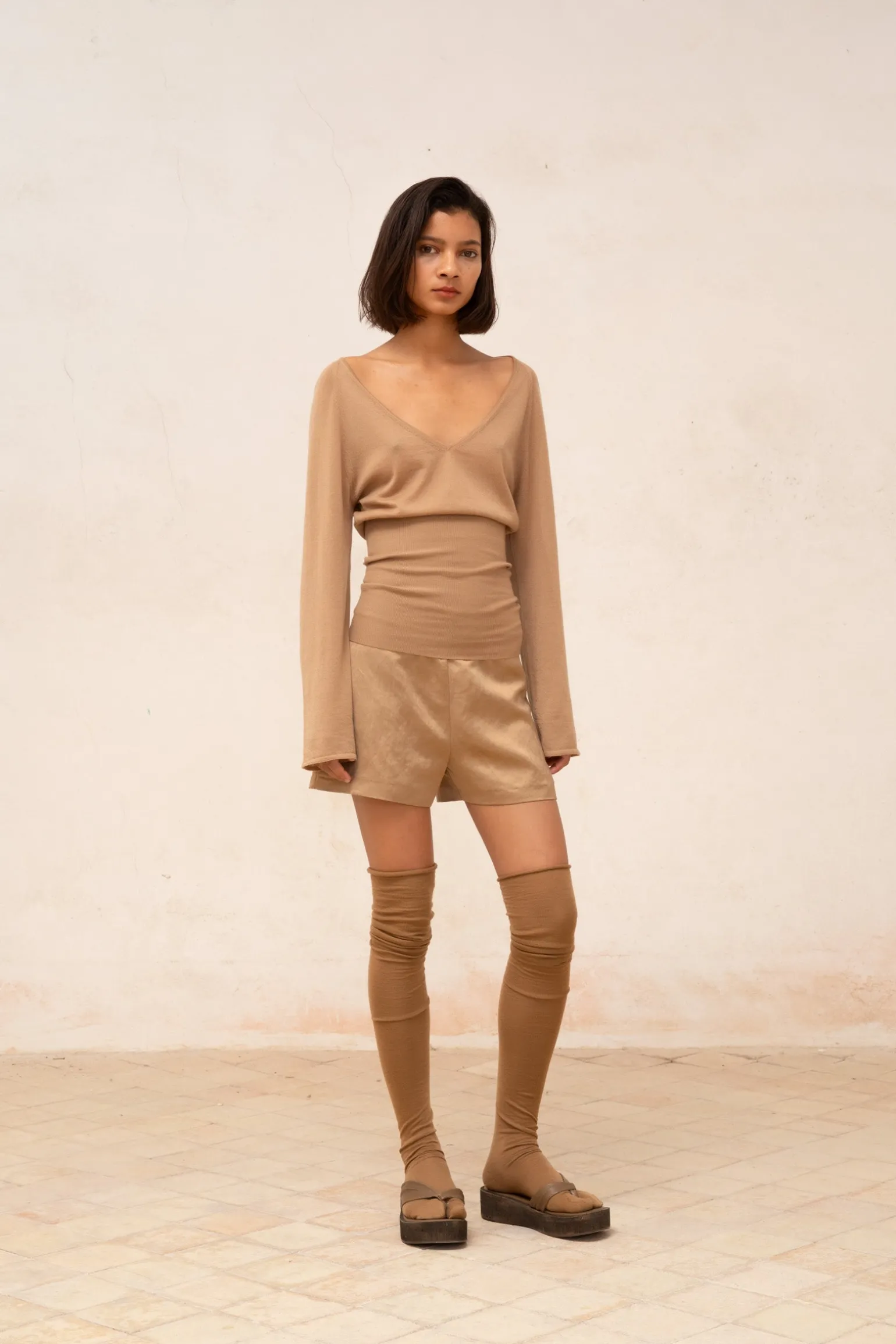 Liana, cocoa cashmere top