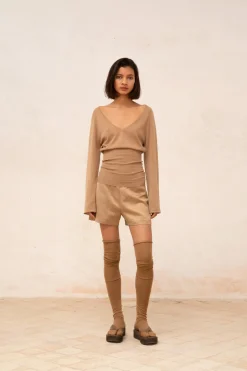 Liana, cocoa cashmere top