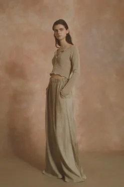 Lierre, light olive knitwear cardigan