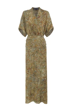 Lil, trap print silk dress