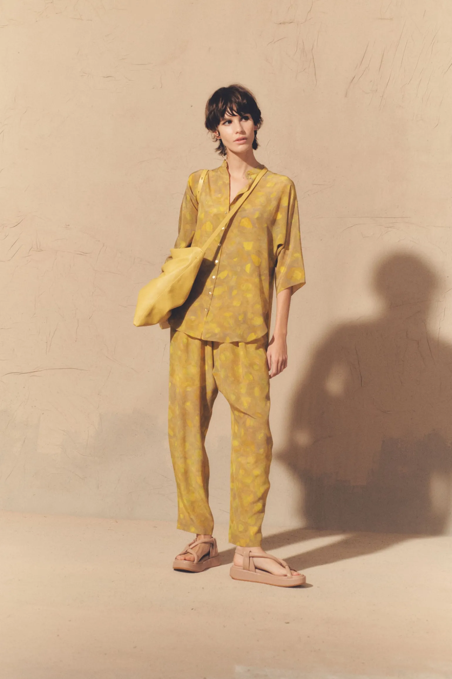Lili, lima print silk pants