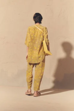 Lili, lima print silk pants
