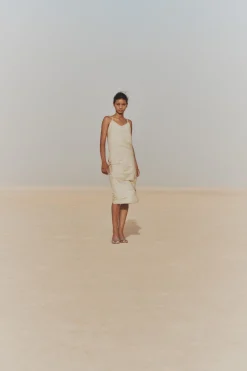 Lili, silver silk dress