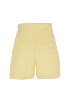 Limon, pale yellow high waisted shorts