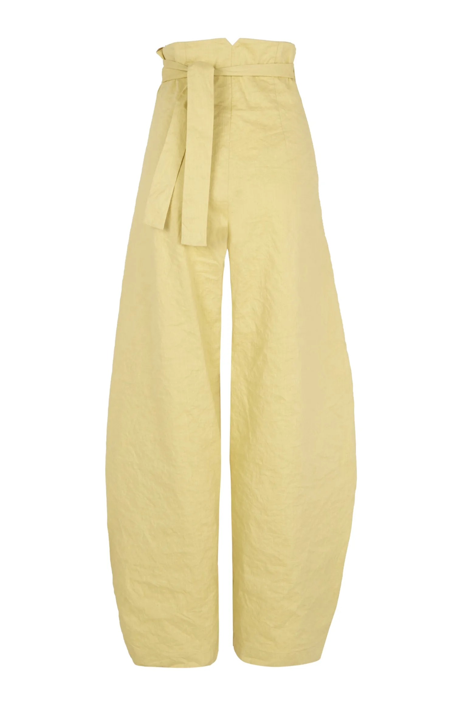 Limon, pale yellow high-waisted pants