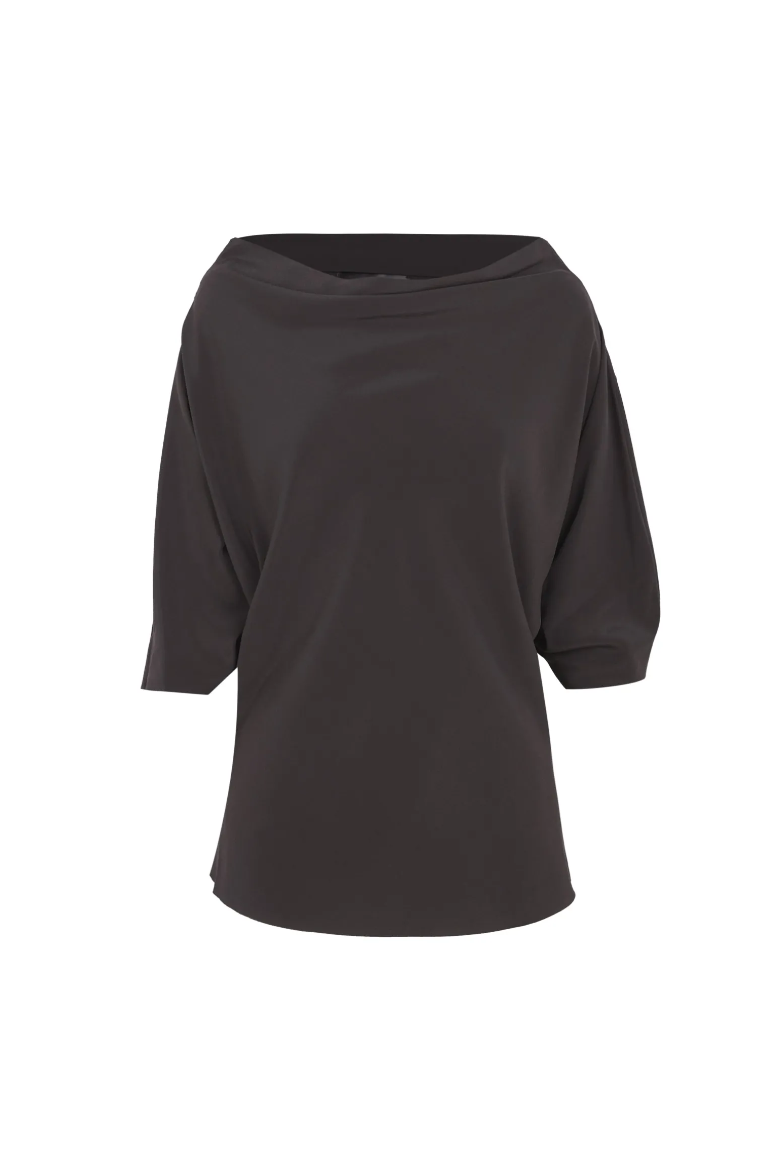 Liv, graphite stretch silk blouse