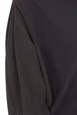 Liv, graphite stretch silk blouse