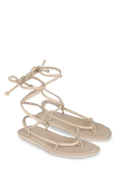 Lou, beige flat sandal