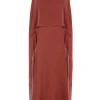 Luana, carmine red silk dress