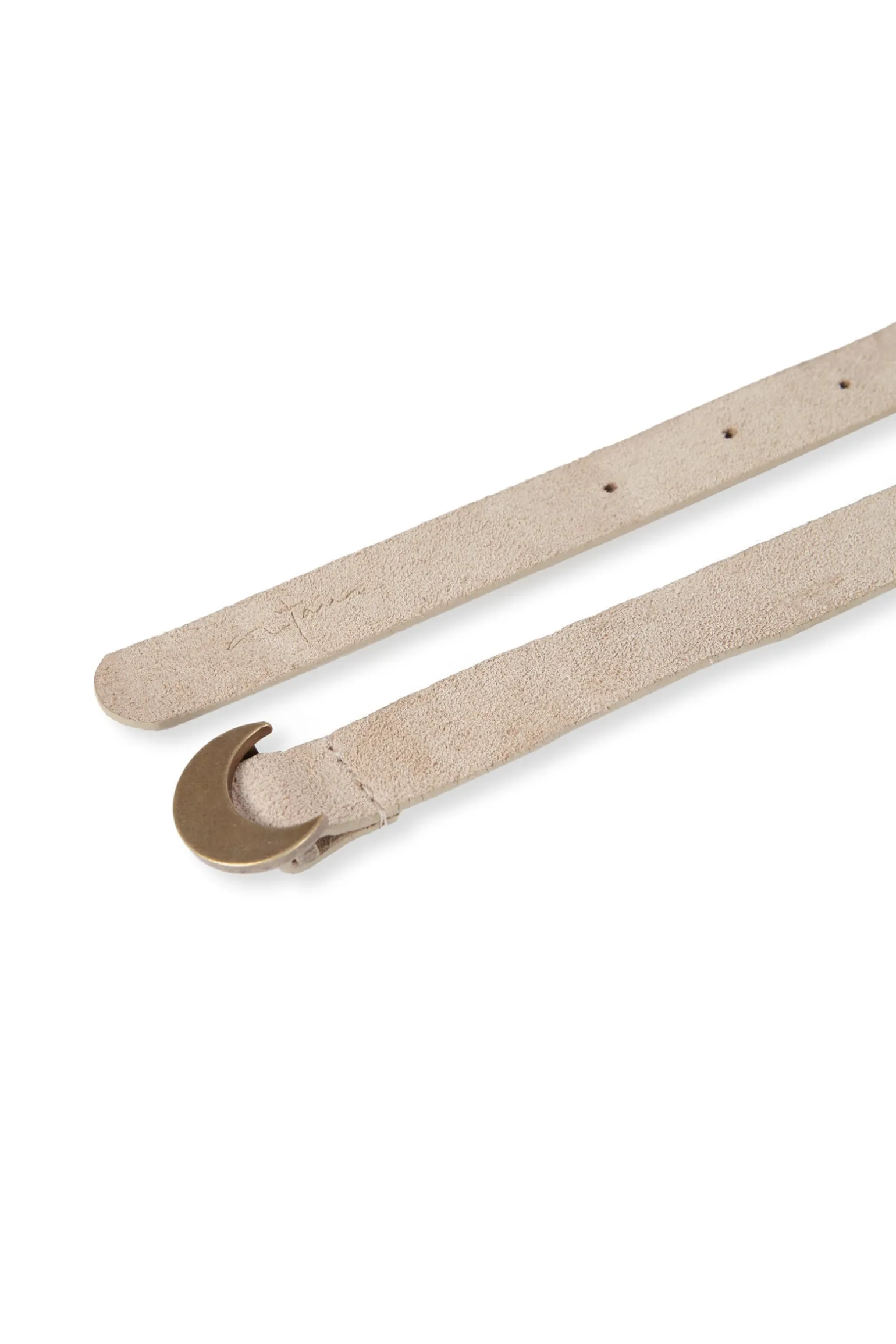 Luna, beige suede belt