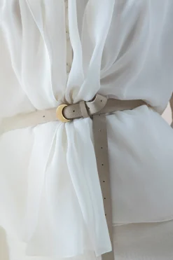 Luna, beige suede belt